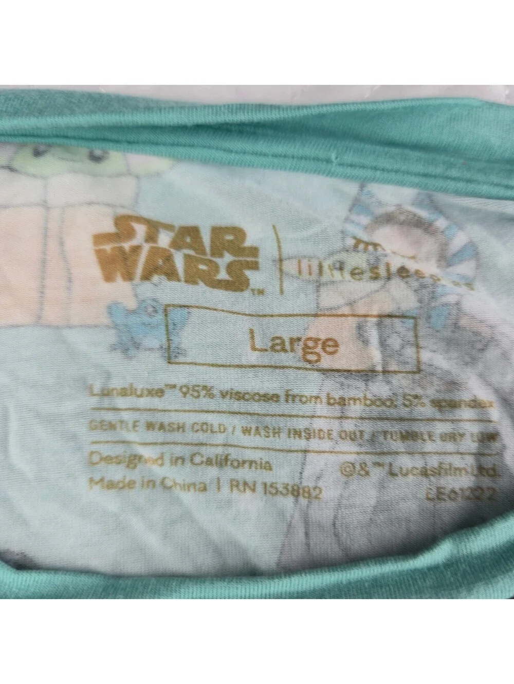 Little Sleepies Star Wars Grogu & Friends Men’s Bamboo Pajama Top Large